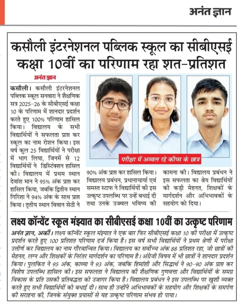 Kasauli International Public School(KIPS) Result